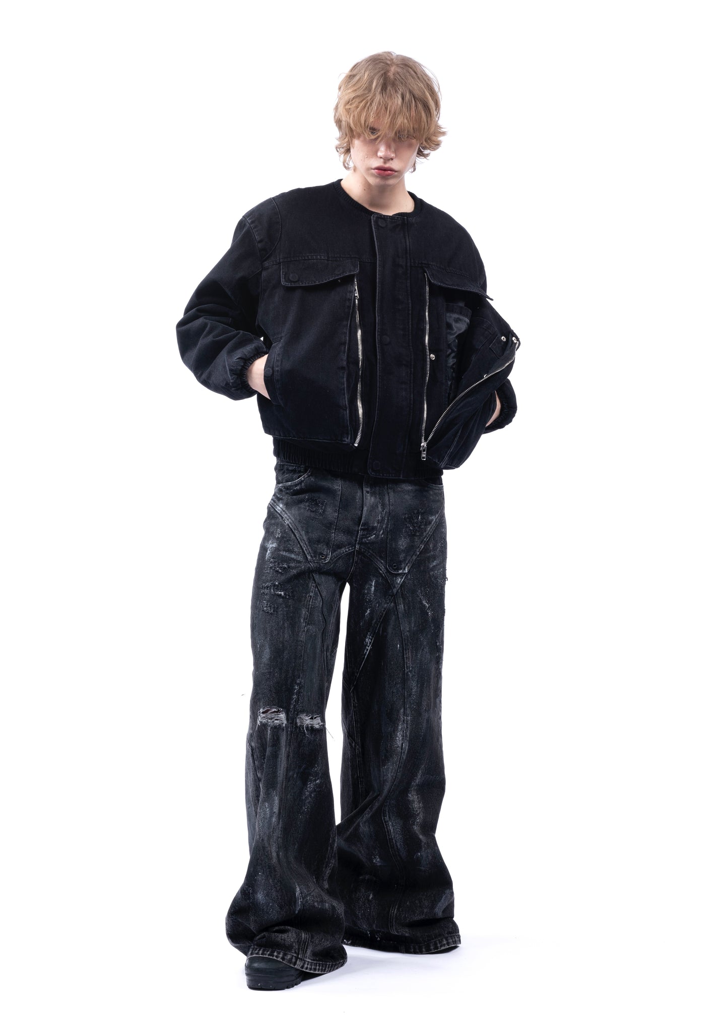 【NO FAITH STUDIO】BLACK ARTISANAL DUNE DENIM