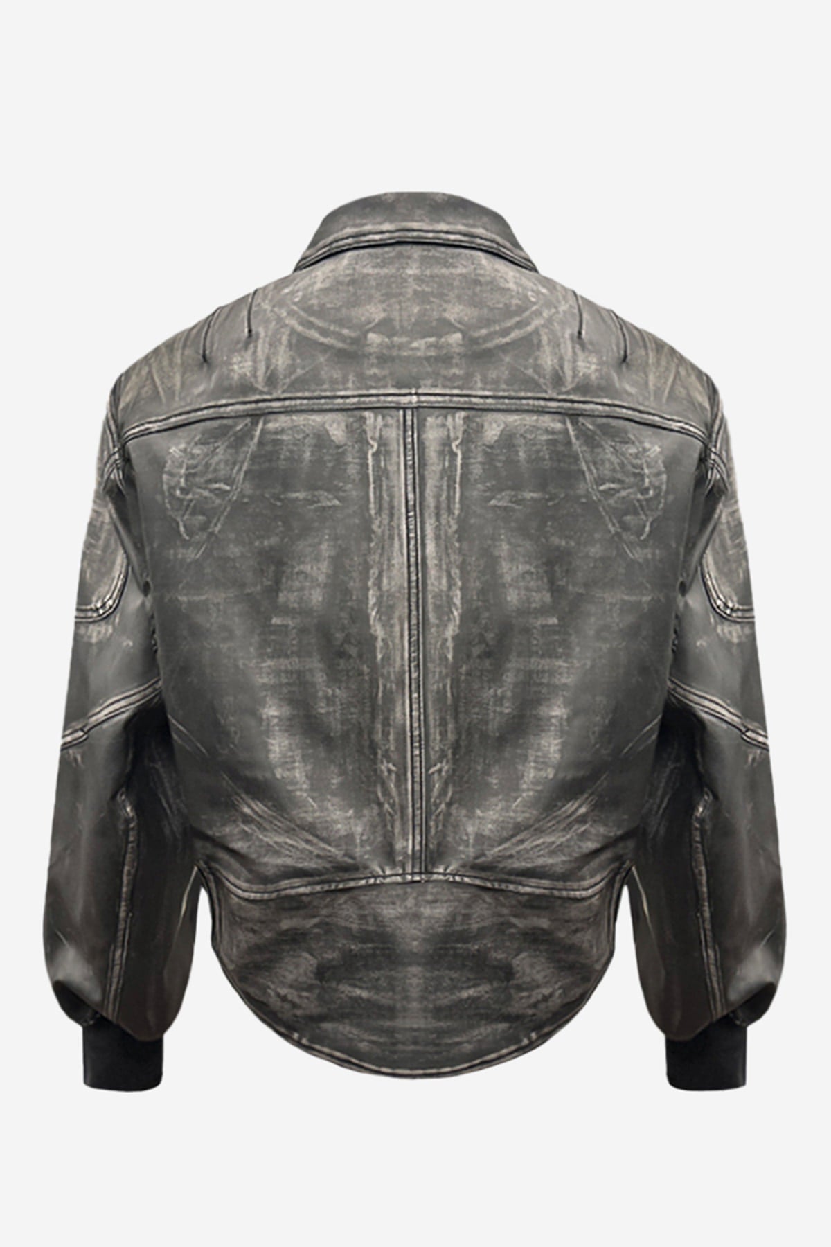 【BLR BLUER】RAW-CUTTED LEATHER CROP JACKET