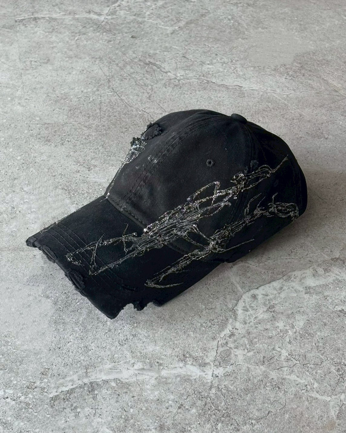 【XIVX】HANDMADE 1 OF 1 PAINTING DESTROYED CAP No.003