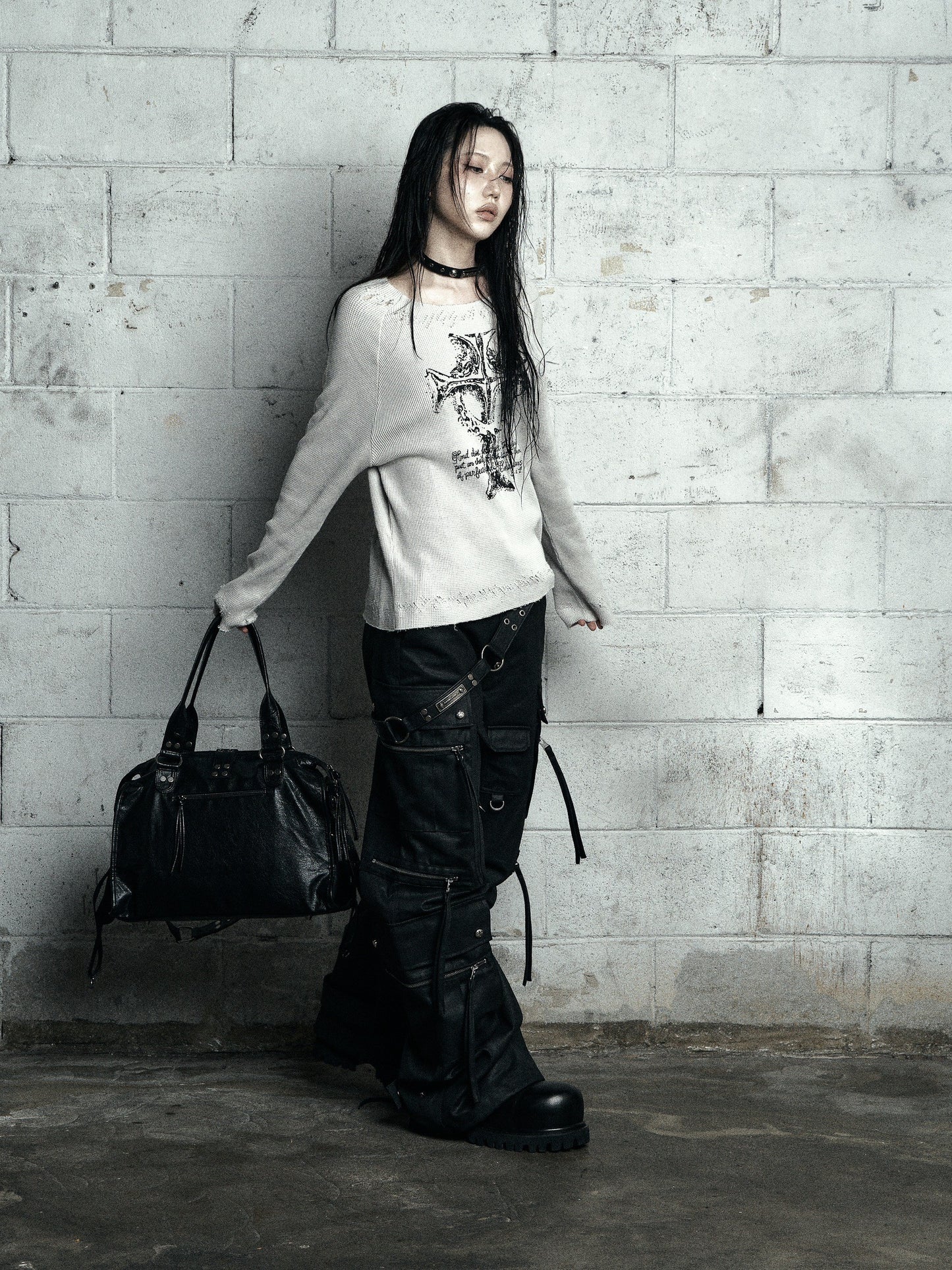 【ROSEN KREUZ】VINTAGE WAFFLE KNIT WHITE