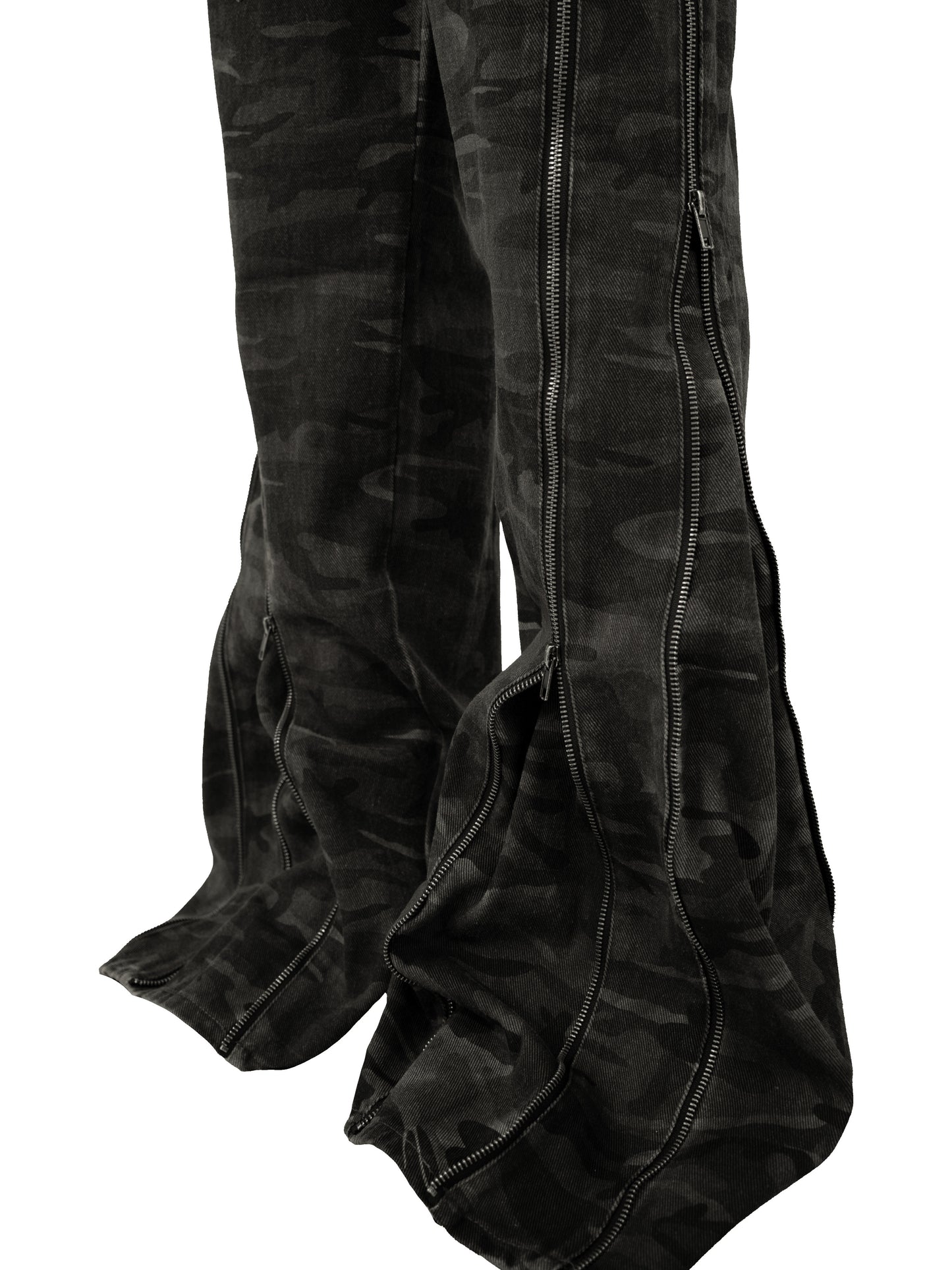 【ROSEN KREUZ】ZIP WIDE BAGGY PANTS (CAMOU)