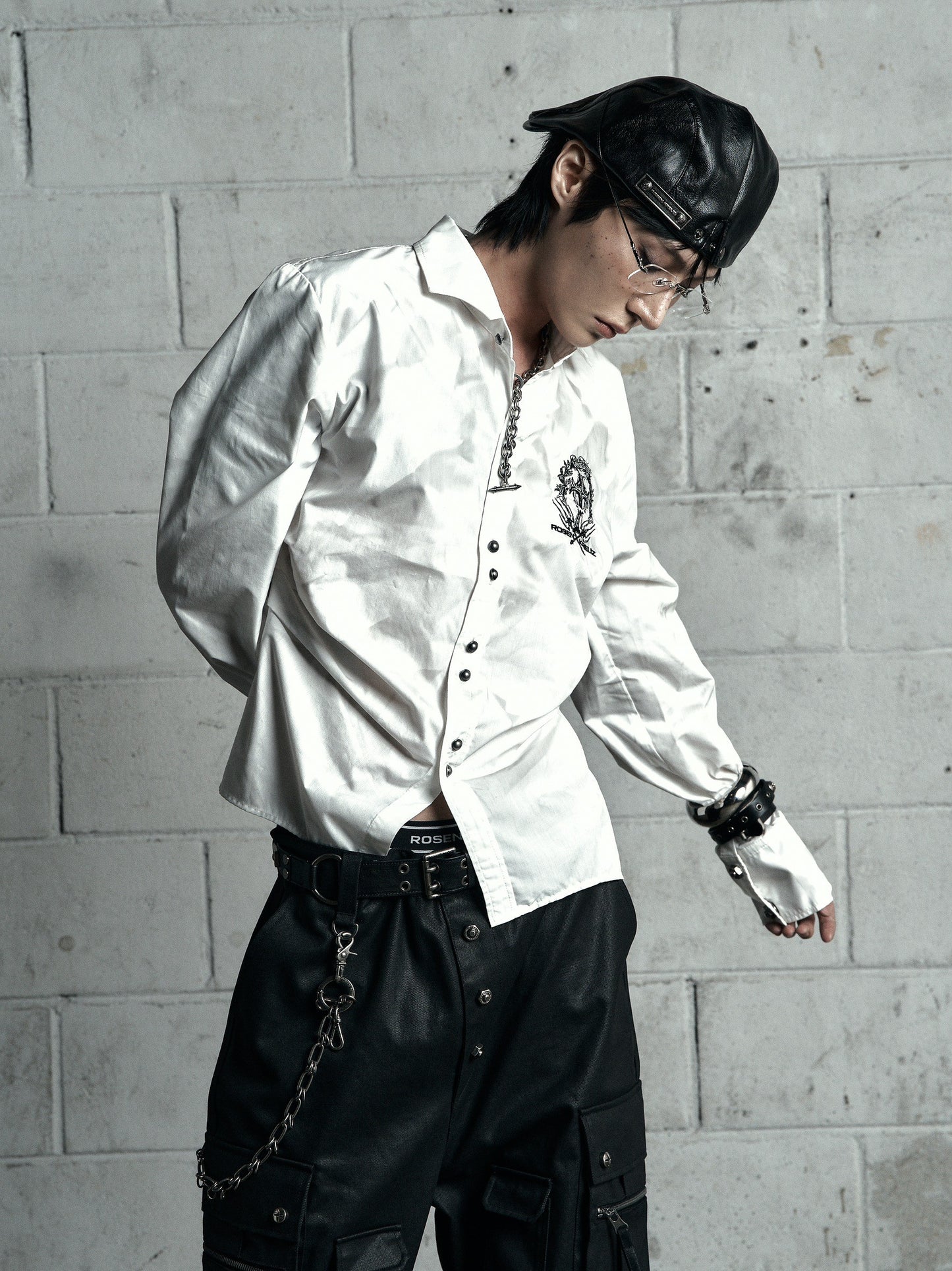 【ROSEN KREUZ】BACK CROSS CROPPED SHIRT WHITE