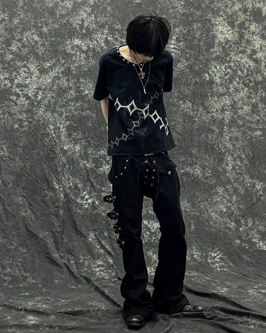 【VILLEIMENT】"SHROUDED STEP" FLARED JEANS