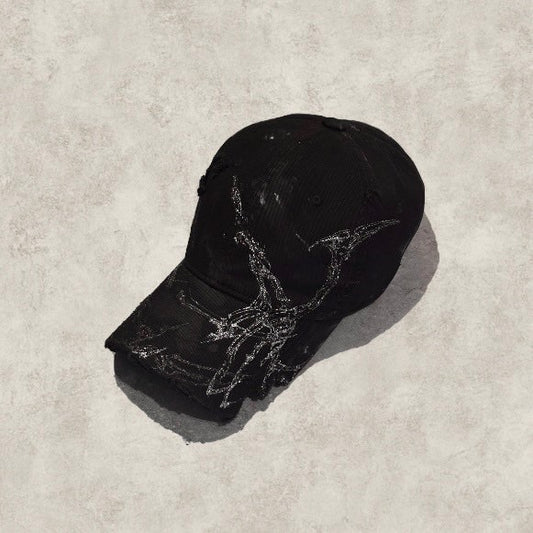 【XIVX】HANDMADE 1 OF 1 PAINTING DESTROYED CAP No.001