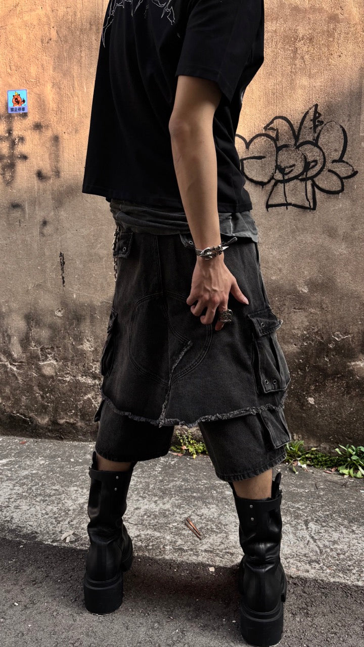 【DIMOIR】LF LAYERED DENIM SHORTS