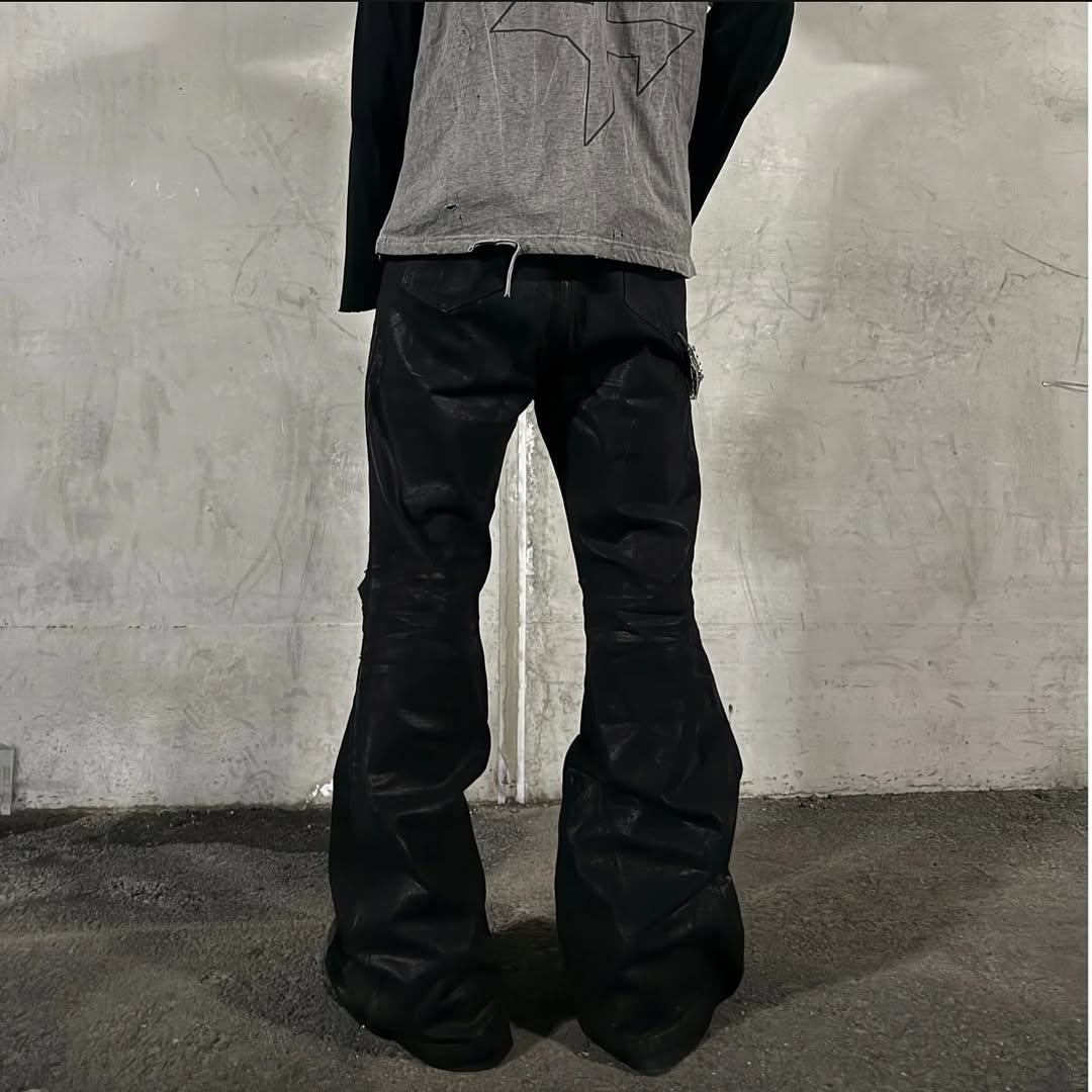 【LOIN ARMIS】Flare coating skewer chain jeans