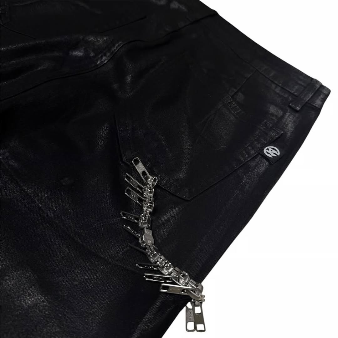 【LOIN ARMIS】Flare coating skewer chain jeans