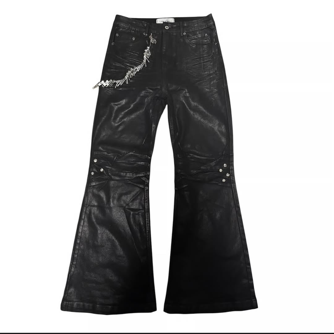 【LOIN ARMIS】Flare coating skewer chain jeans