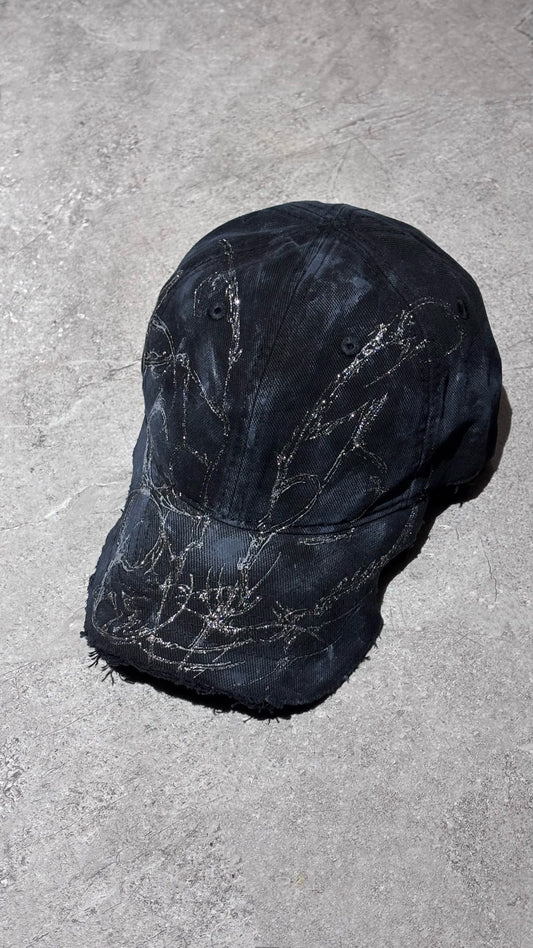 【XIVX】HANDMADE 1 OF 1 PAINTING DESTROYED CAP No.011