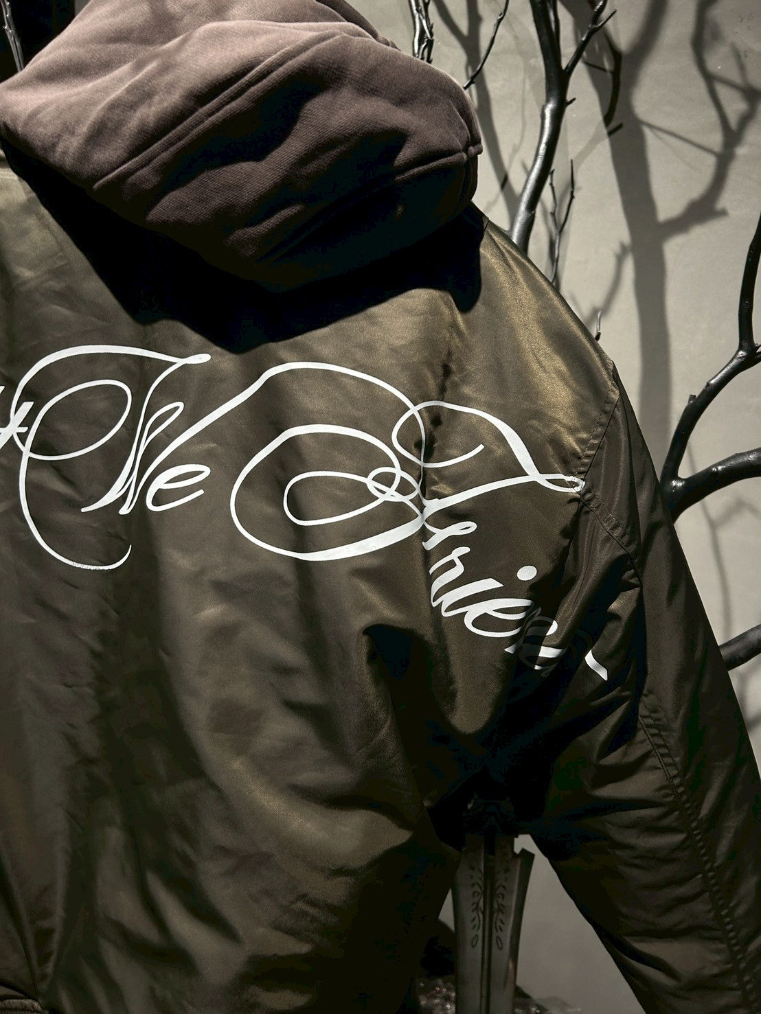 【THOUGHT WE FRIENDS】Double-Sided Bomber Jacket-Green Camo