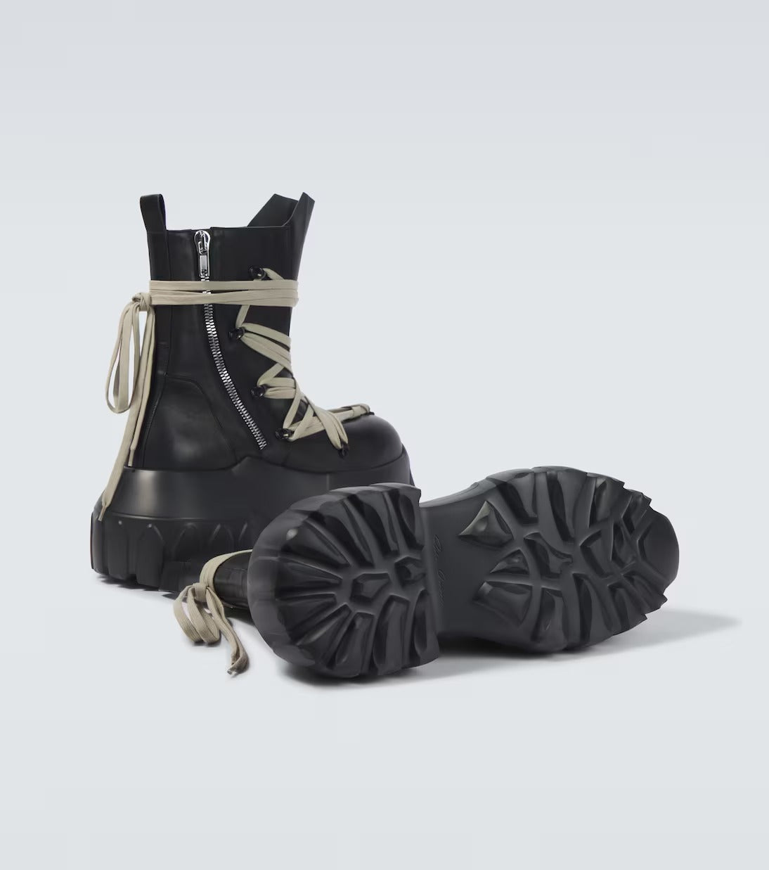 【RICK OWENS】Megalace Mega Tractor lace-up boots