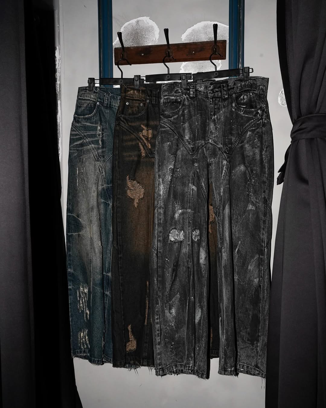 【NO FAITH STUDIO】BLACK ARTISANAL DUNE DENIM