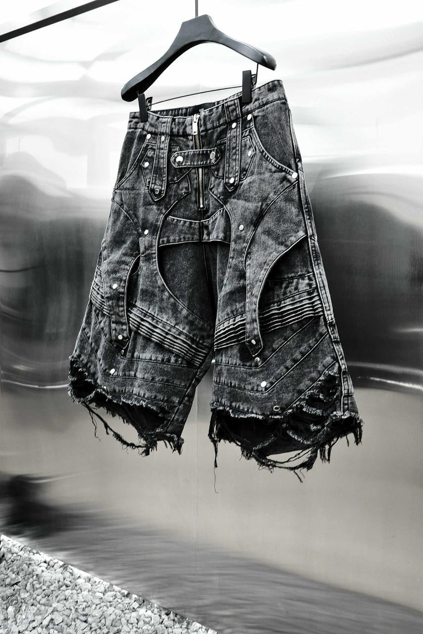【RICH】KNIGHT WIDE PEPPER SHORT (Denim)