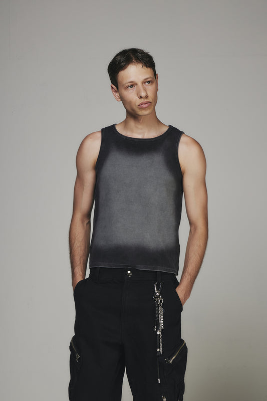 【BLR BLUER】WASHED GRAY HIGH TENSION TANK TOP
