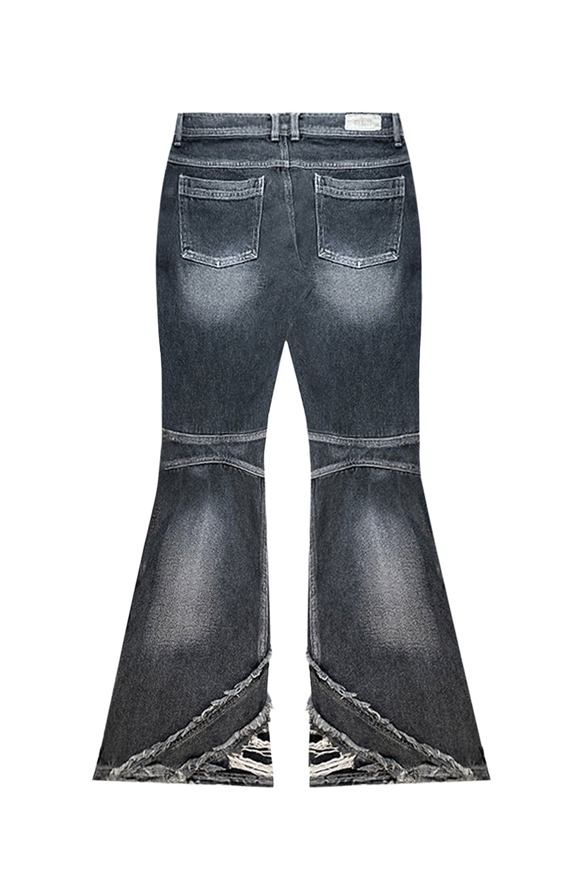 【BLR BLUER】Destroyed Crush Double Line Washing Denim Pants