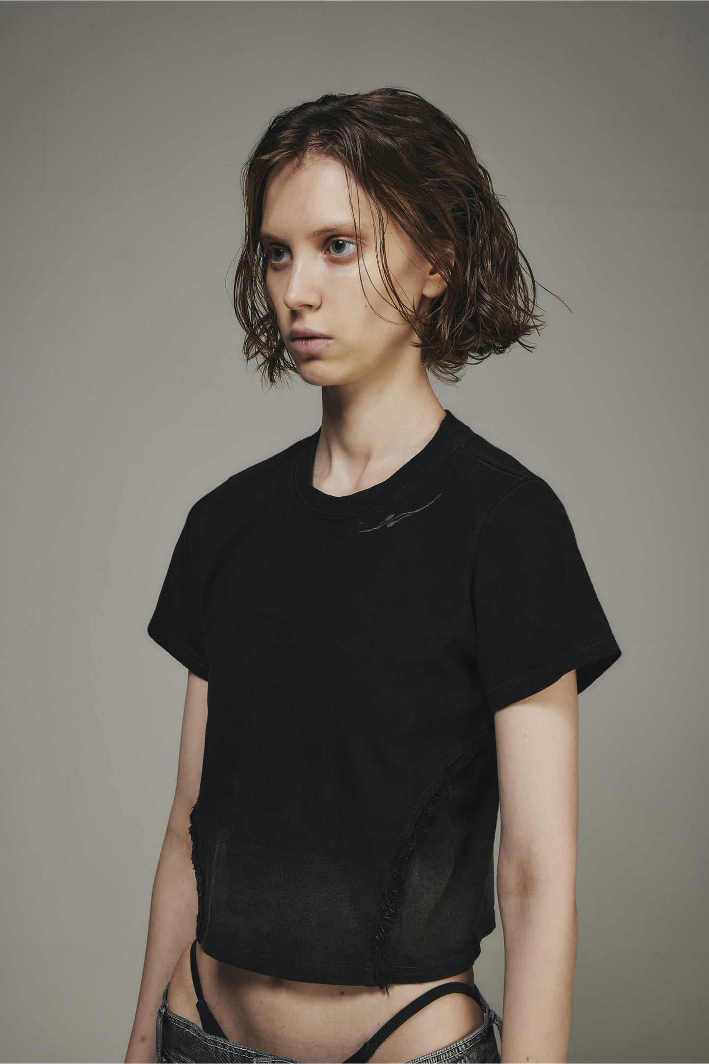 【BLR BLUER】Destroyed Gradation Washed Short