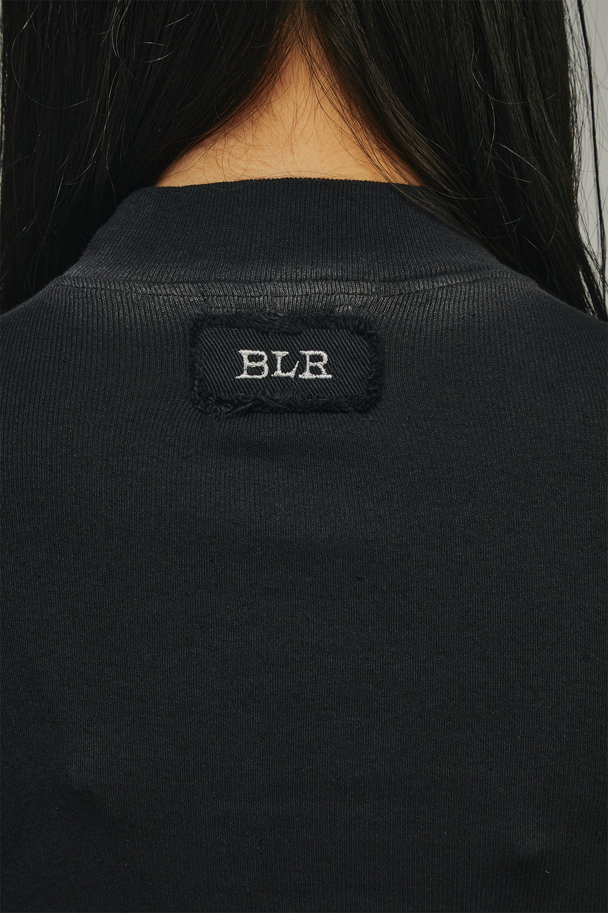 【BLR BLUER】Bleached Layered Chest Shirring Knit T-shirts Black