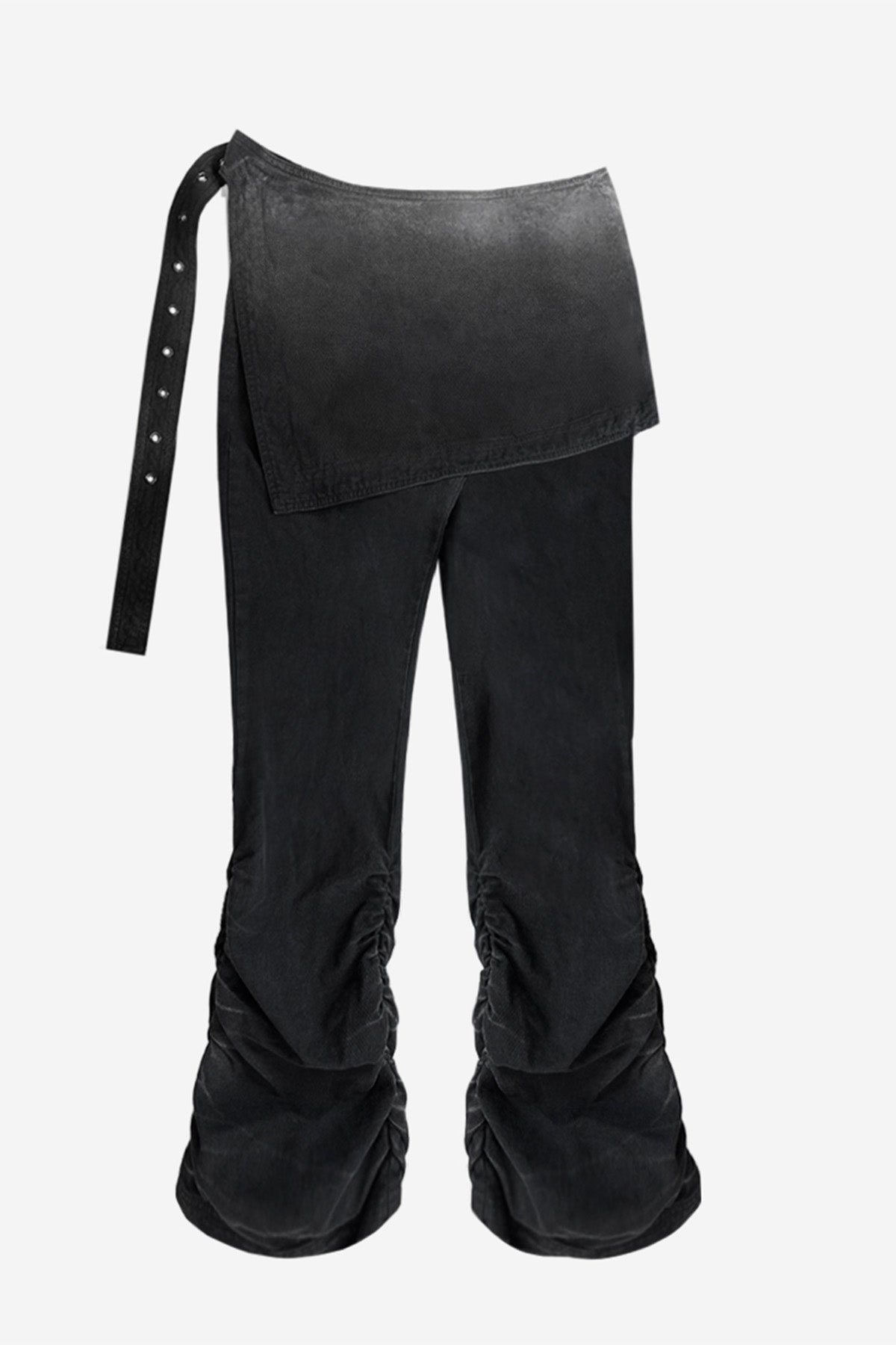 【BLR BLUER】Dyed Eyelet Belt Skirt Shirring Pants