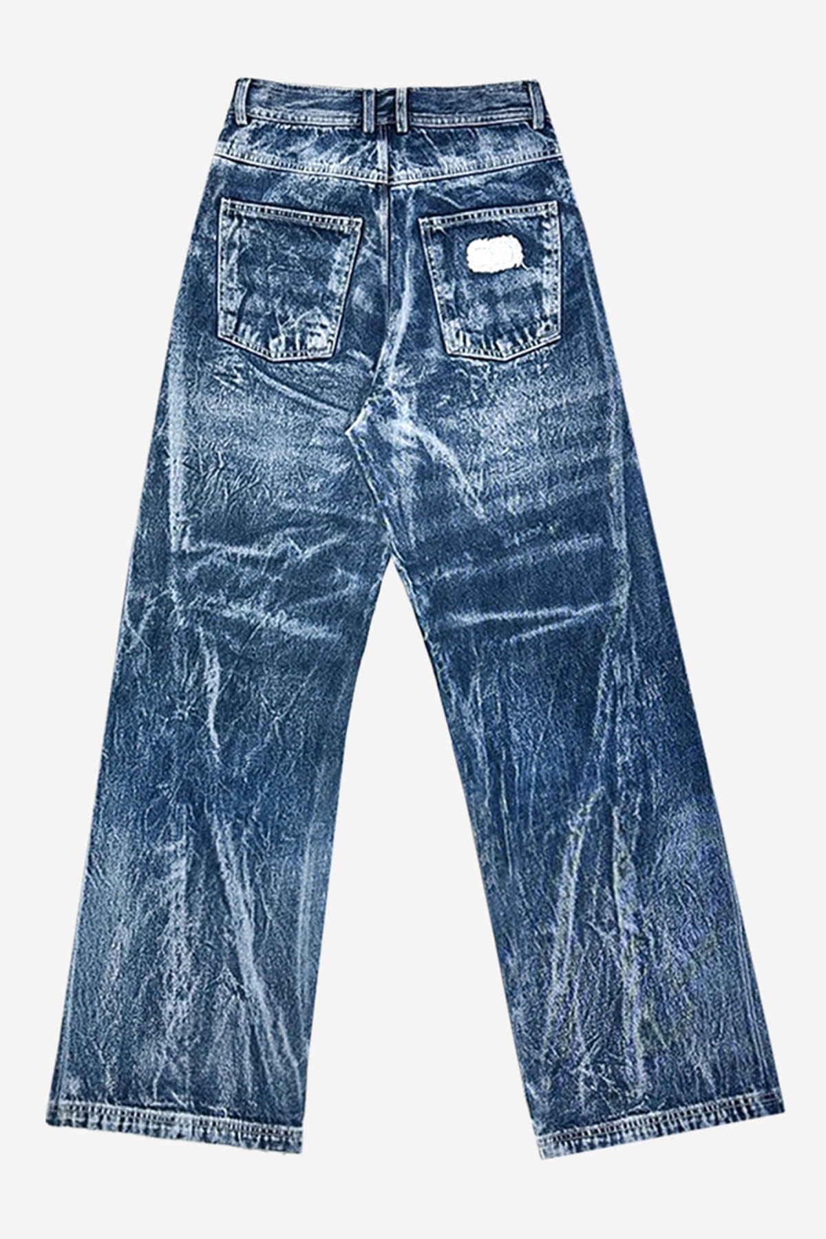 【BLR BLUER】 Curved Navy Denim Pants