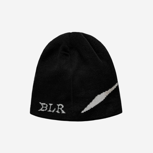 【BLR BLUER】CURVED LOGO BEANIE BLACK
