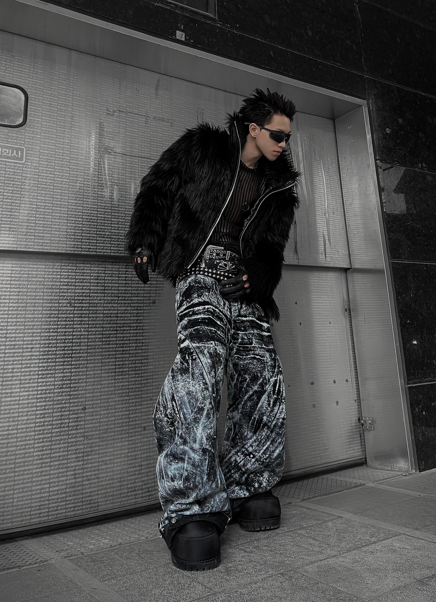 【RICH】Smoke Waxed S-Wide Pants