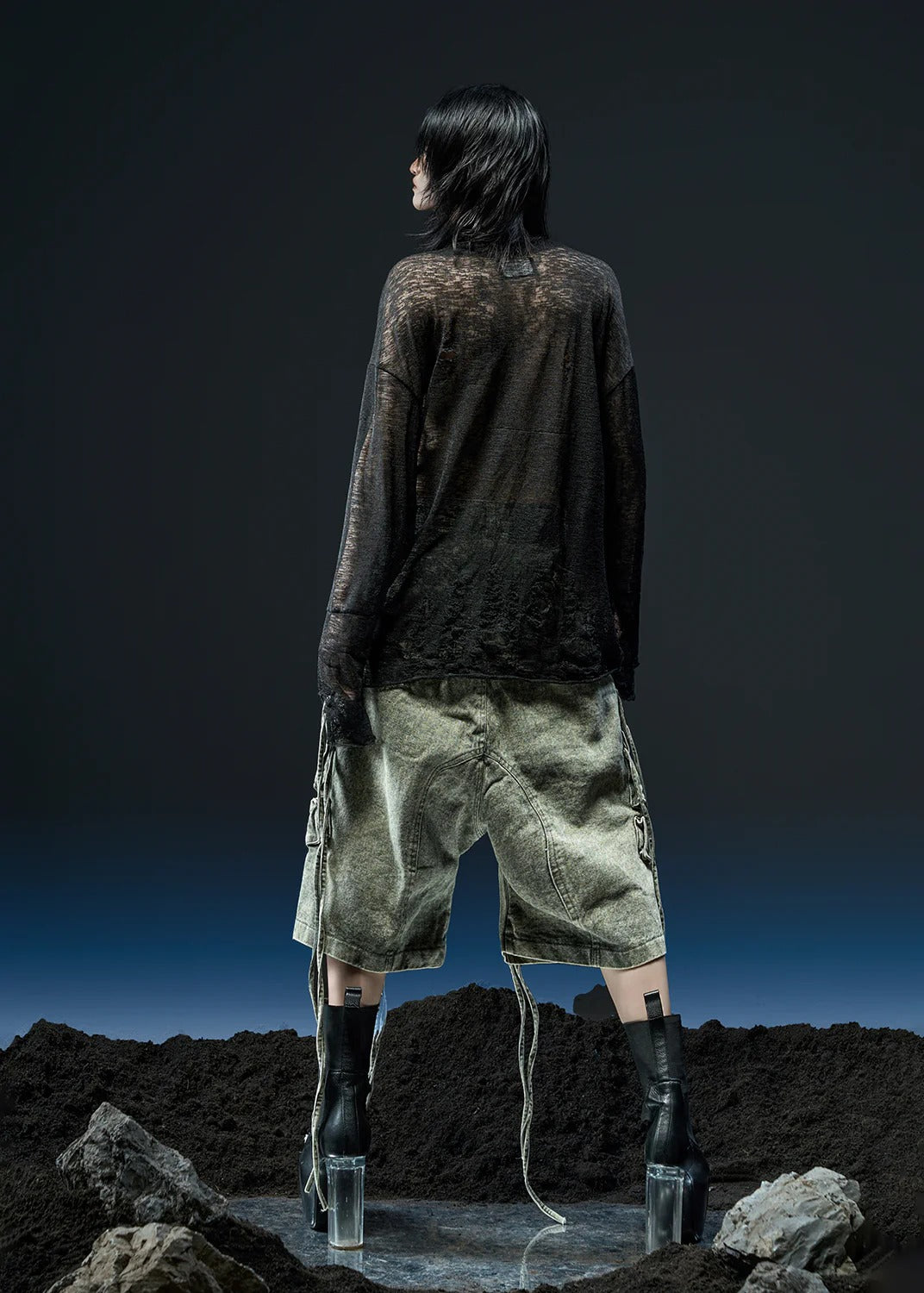 【RICH】RIPPED OVER KNIT TOP