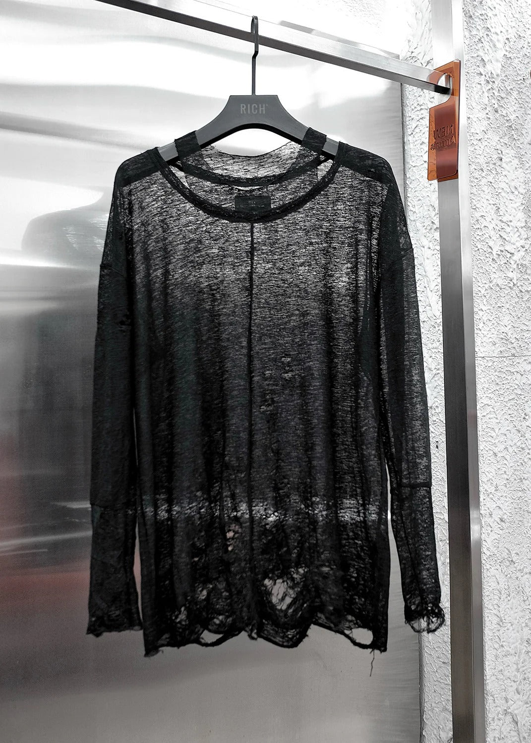 【RICH】RIPPED OVER KNIT TOP