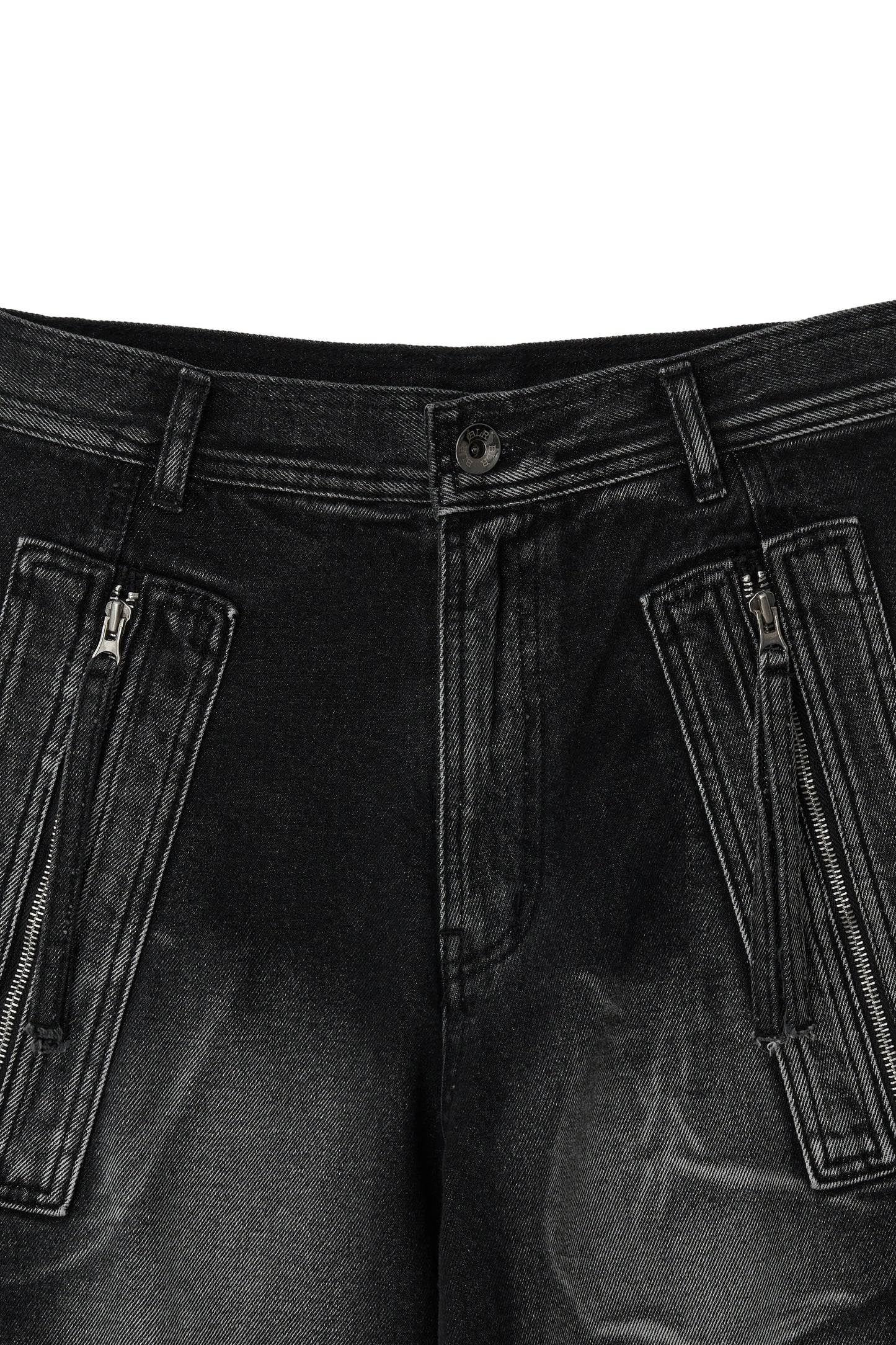 【BLR BLUER】Curved Tanker Washed Denim Pants