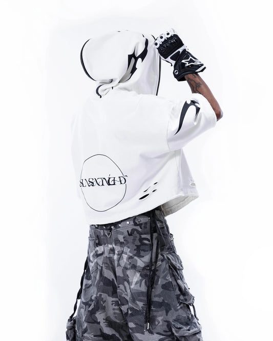 【SATSUN NIGHT】<IT's N0T BLACK & WHITE> - SHORT JACKET - WHITE