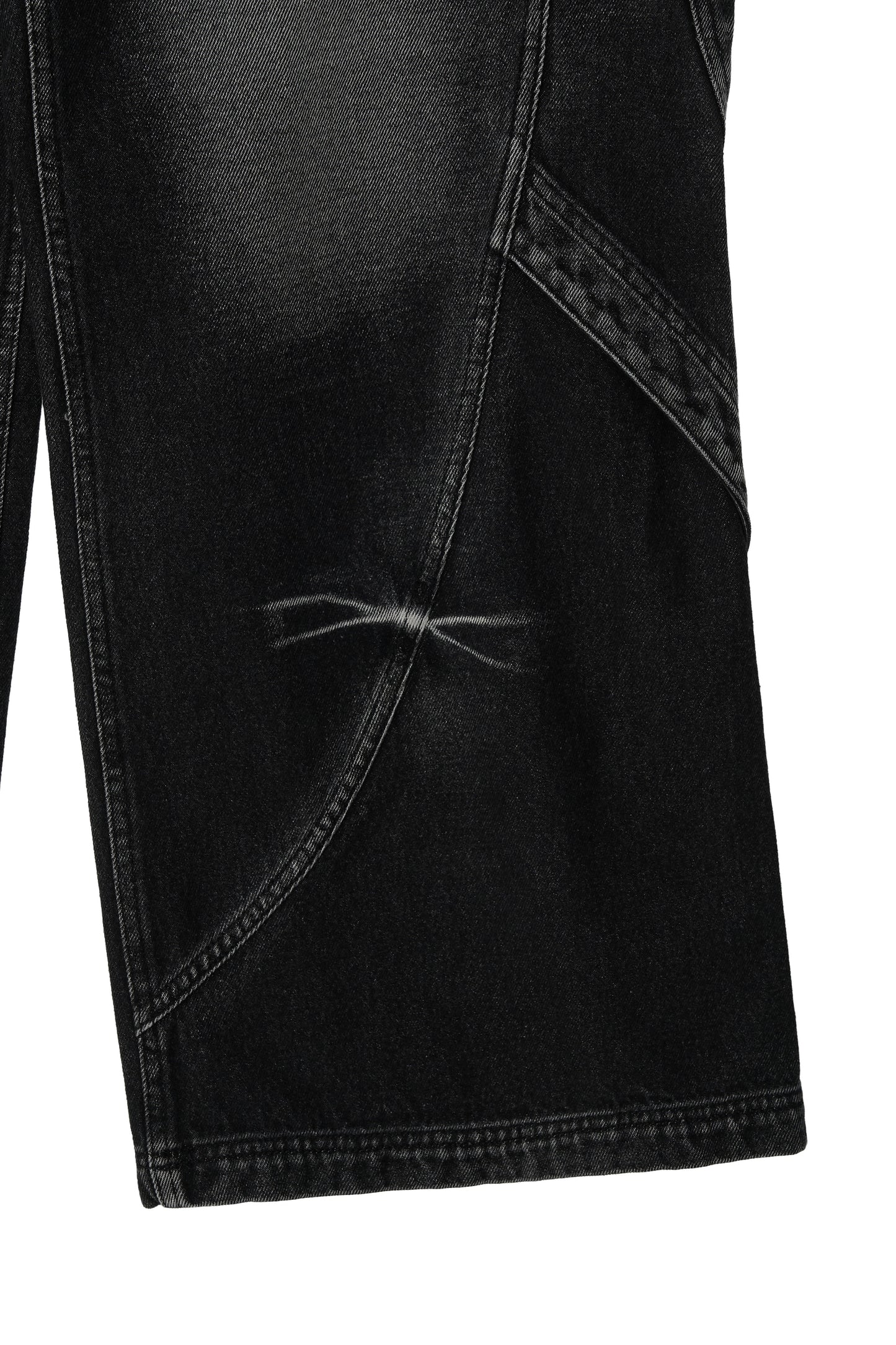 【BLR BLUER】Curved Tanker Washed Denim Pants