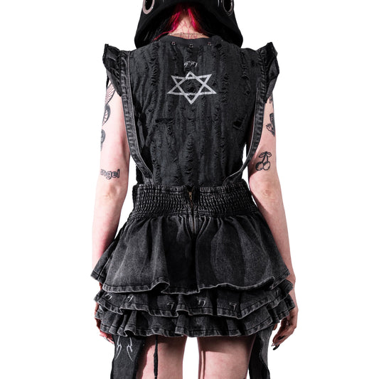 【SATSUN NIGHT】<DEVIL^ANGEL FRIENDSHIP> SKIRT TRANS BAG - WASHED BLACK