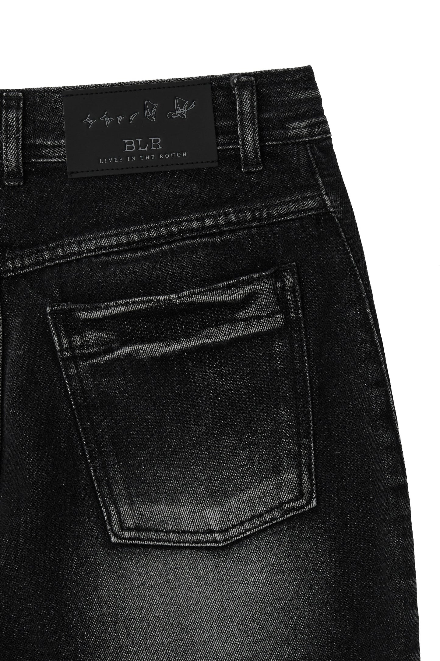 【BLR BLUER】Curved Tanker Washed Denim Pants