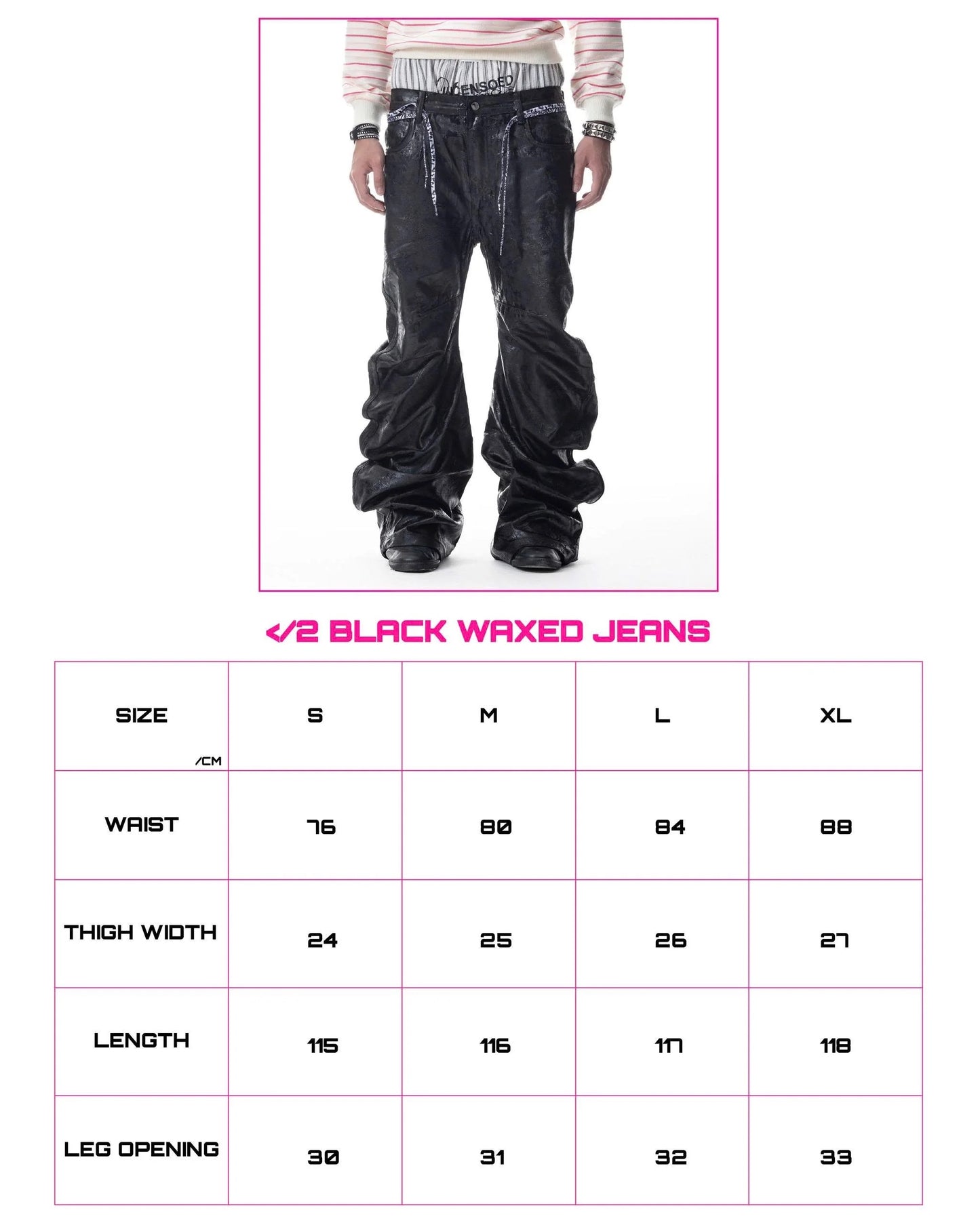 【CH2】</2 BLACK WAXED FLARE JEANS