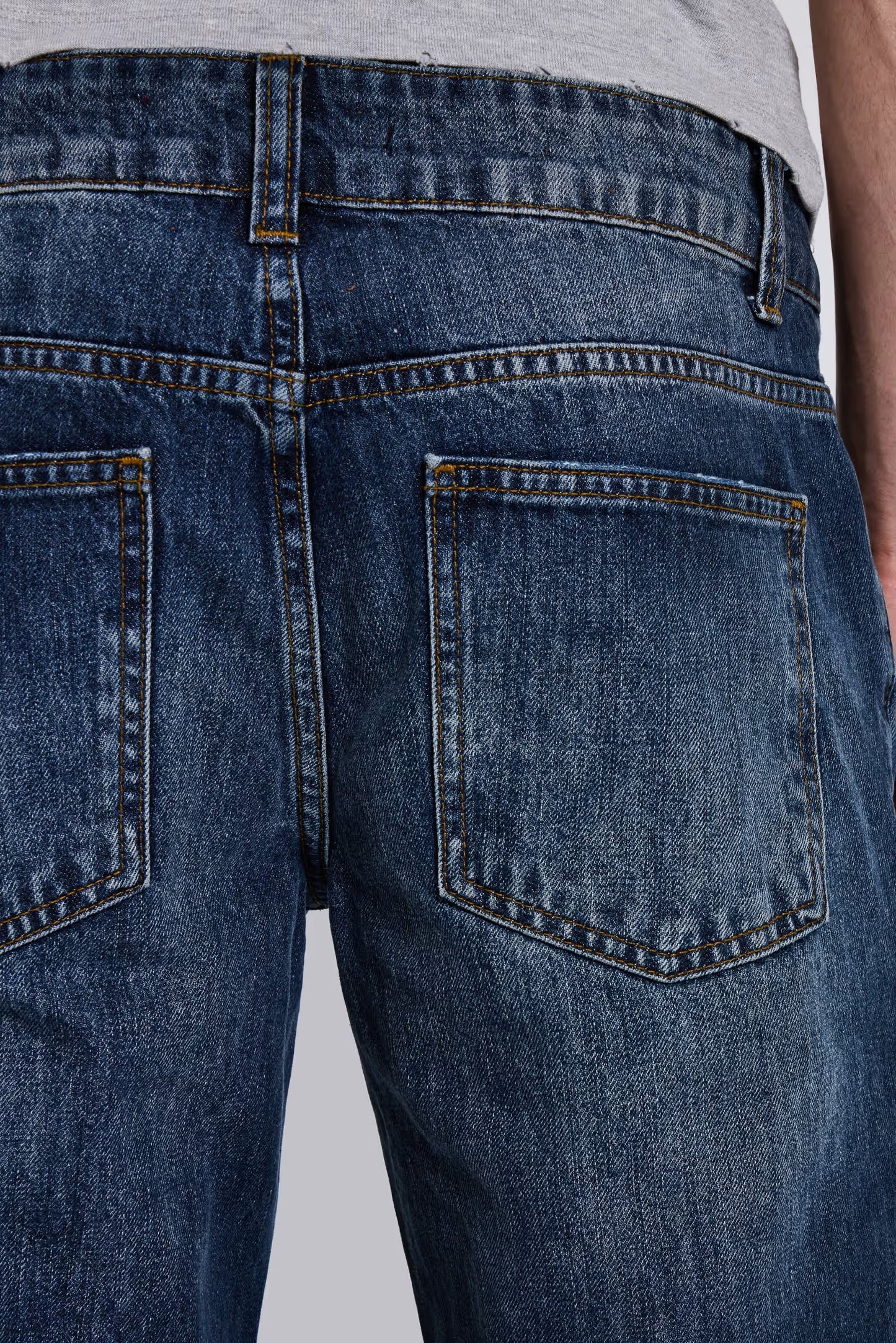 Indigo Axis Wide-Leg Loose Jeans
