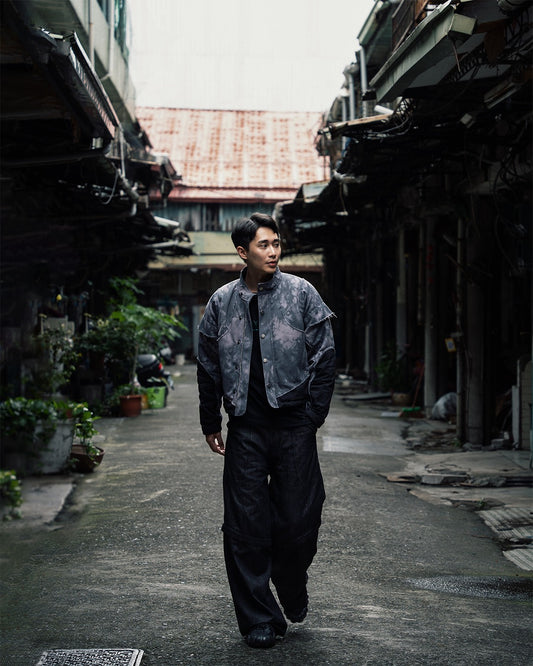 【JIMMY GUTSON】LOW KEY RUN NO.01 / Evolution – Membranous Wing Paneled Wide Denim(black)