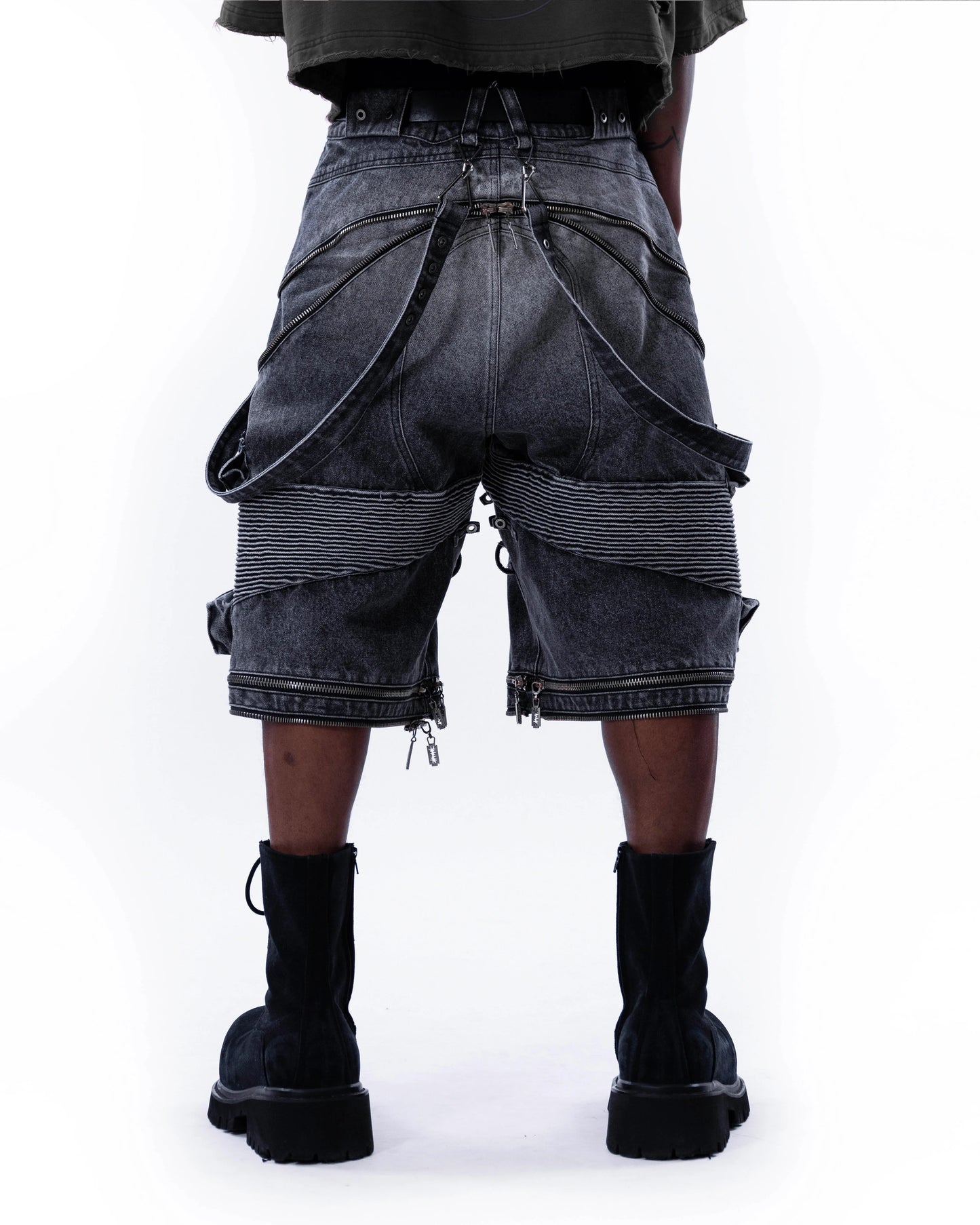 【SATSUN NIGHT】<IT's N0T BLACK & WHITE> HEAVY-DUTY DENIM PANTS - WASHED BLACK