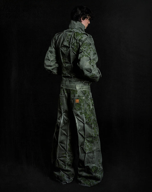 【BADSON】MOSS 'OVERGROWTH' DENIM PANTS