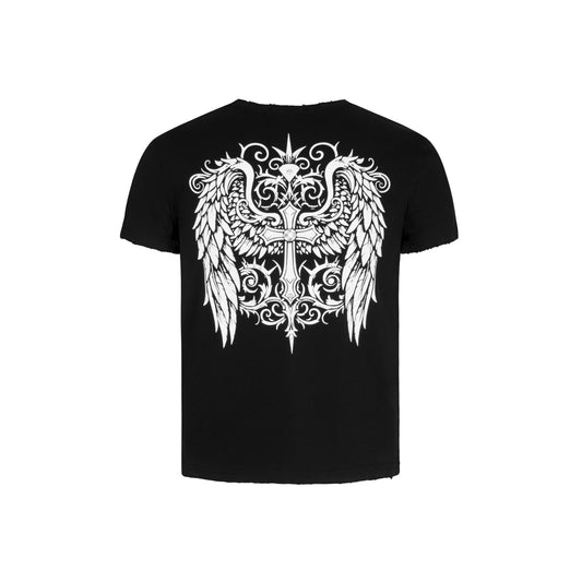 REGULAR T-SHIRT – CROSS STUD / ANGEL BACK (BLACK)