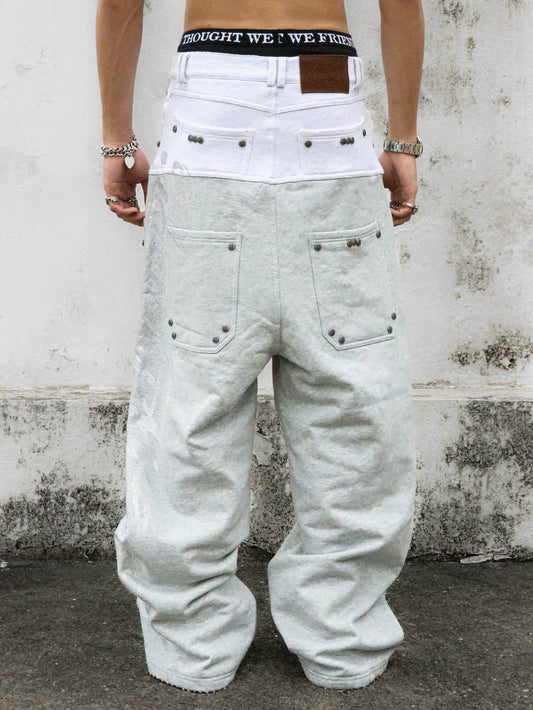 Double-Layered Sweatpants - Gray