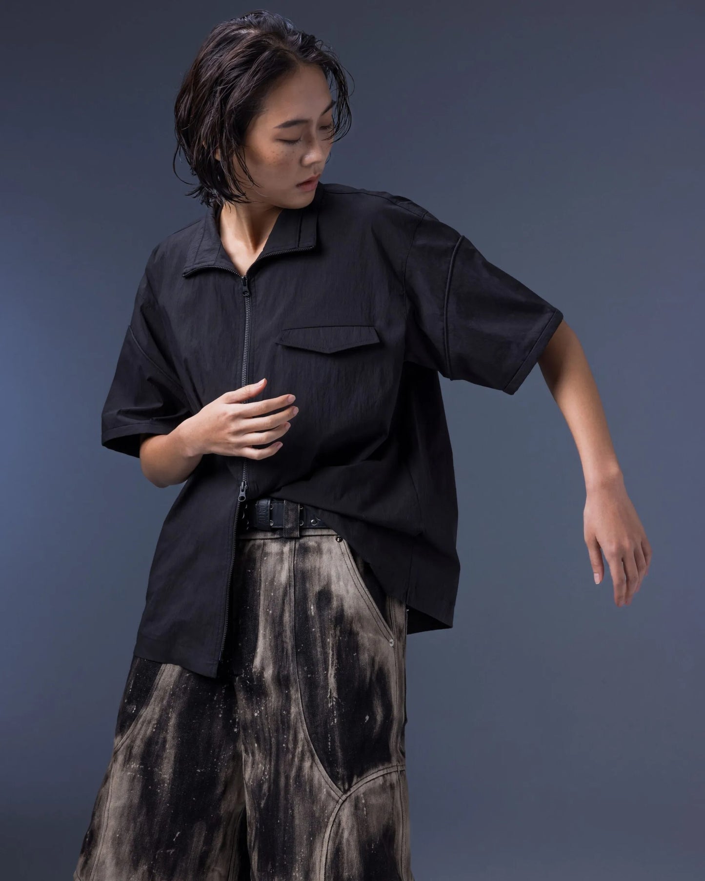 【JIMMY GUTSON】Modular – Elytra Dual-Zip Short Top(black)