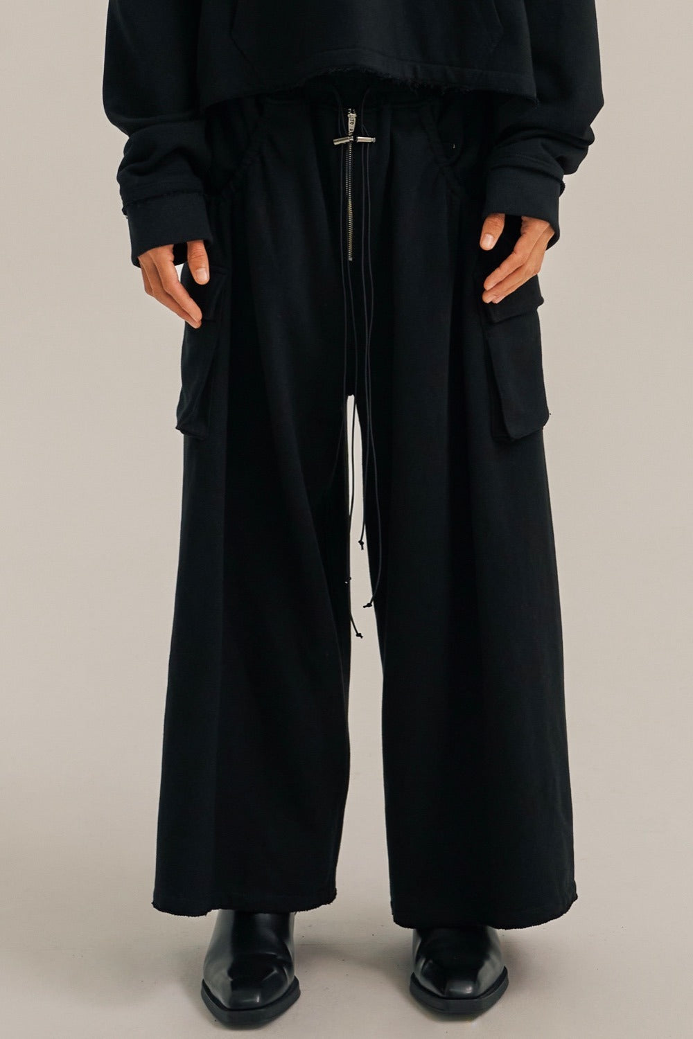 【ASPARAGUS】Pleats pocket wide pants