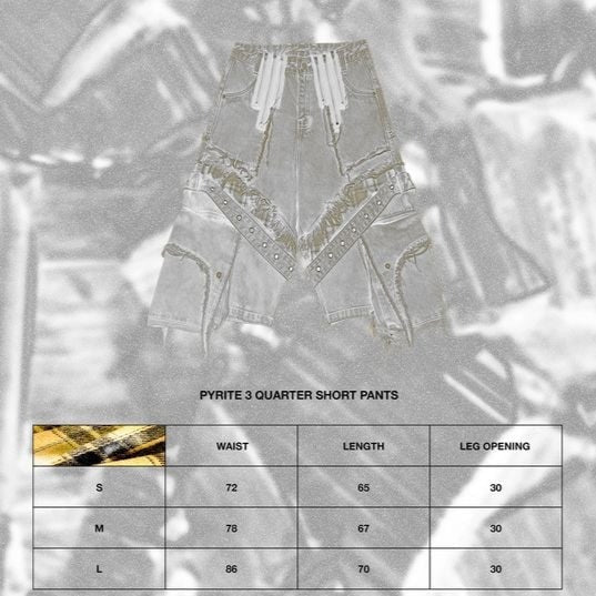 【NUMB ATELIER】PYRITE 3 QUARTER SHORT PANTS