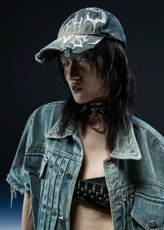 【RICH】DENIM WASHED DARK SOCIETY CAP