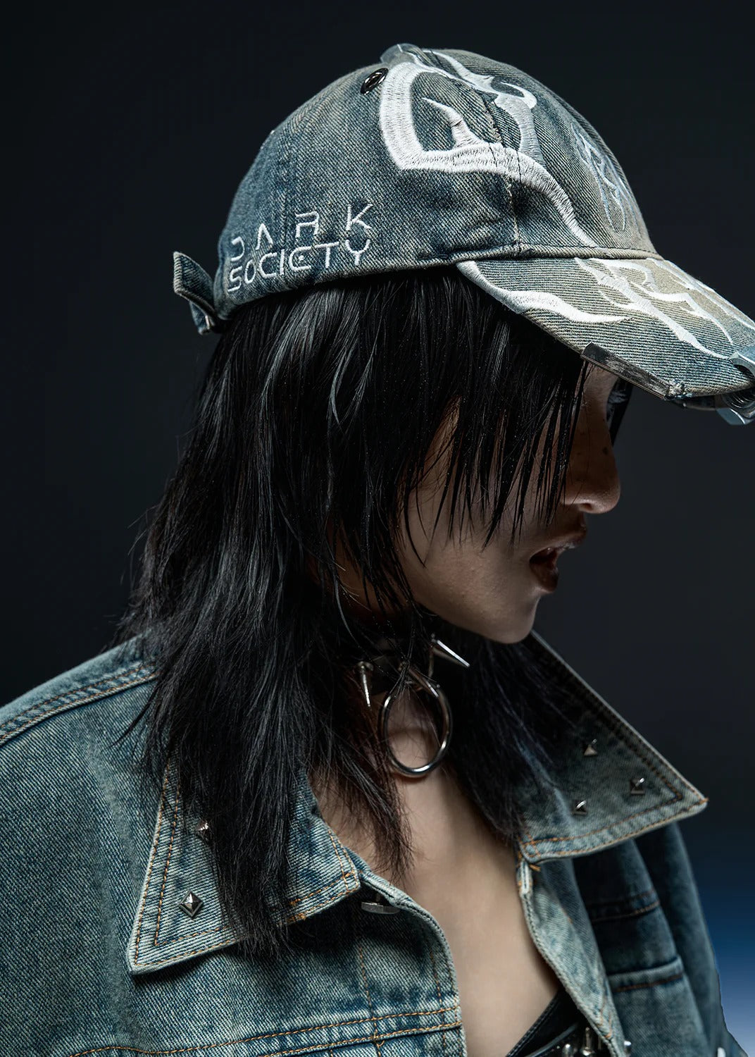 【RICH】DENIM WASHED DARK SOCIETY CAP