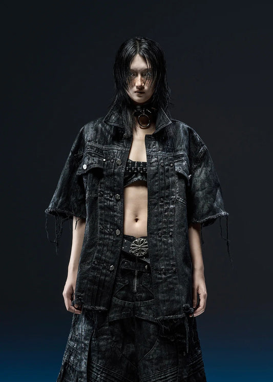 【RICH】BLACK WAXED OVERSHIRT