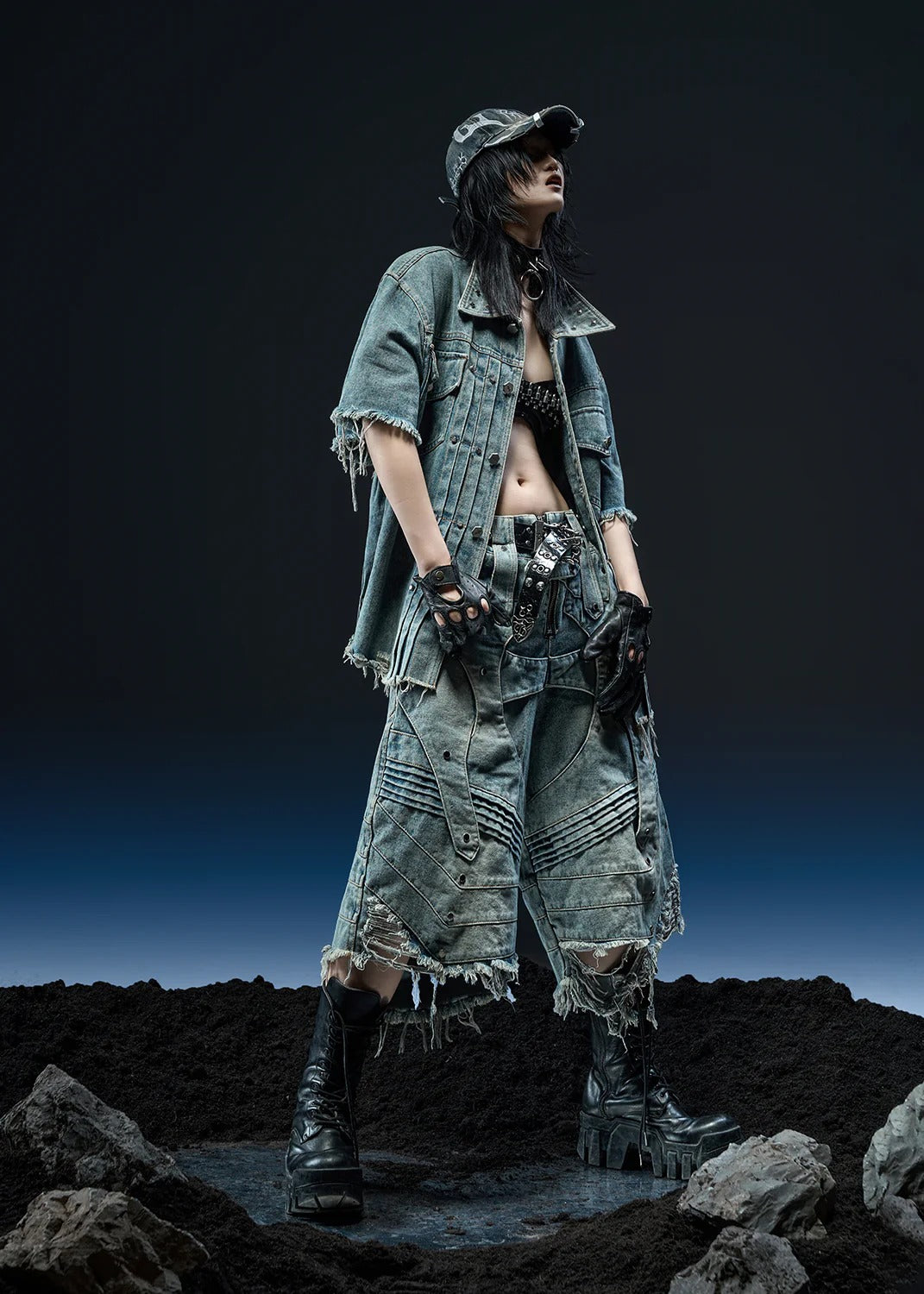 【RICH】DENIM WASHED OVER SHIRT