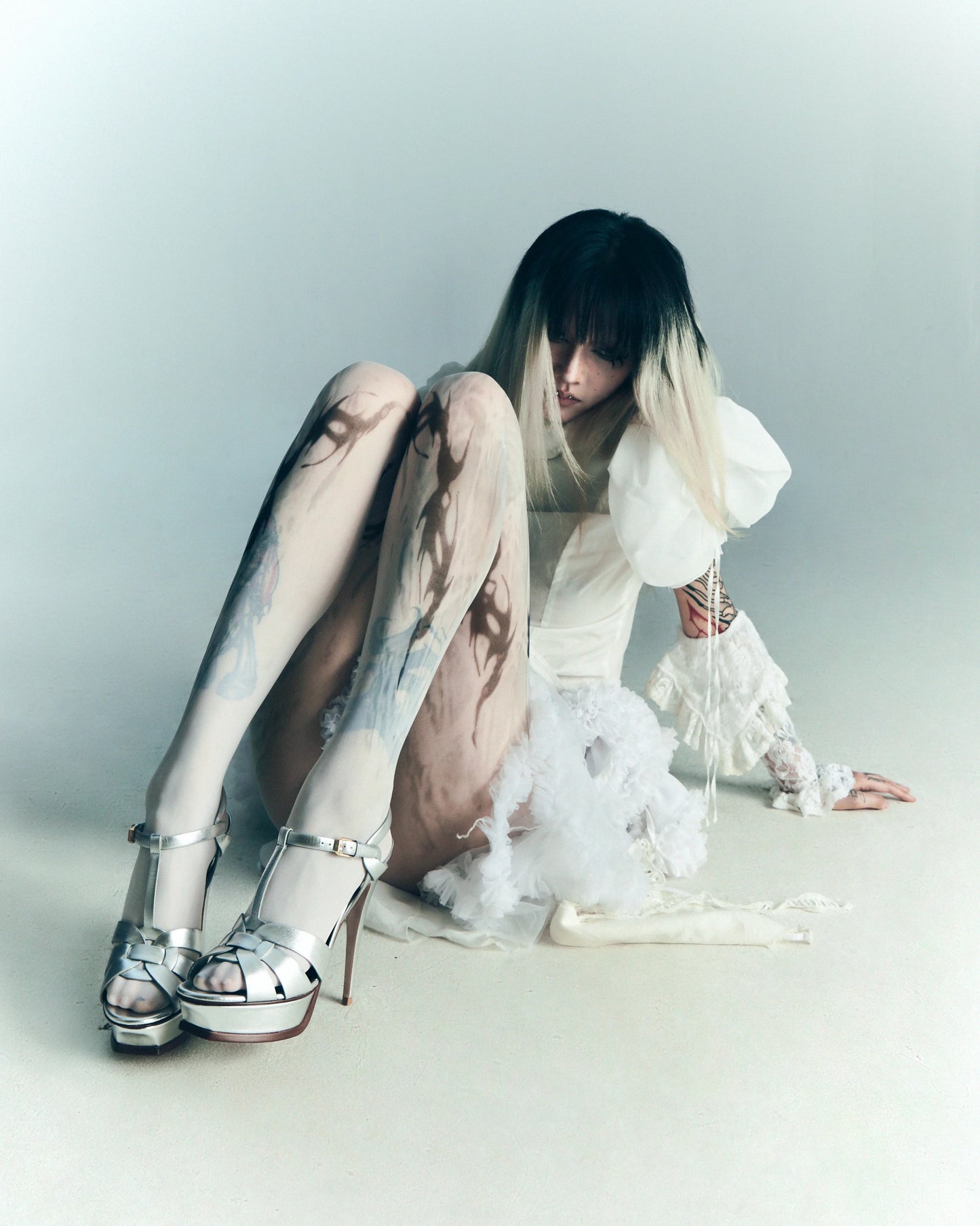 【IIIMIII】Whitetotem printed stockings1