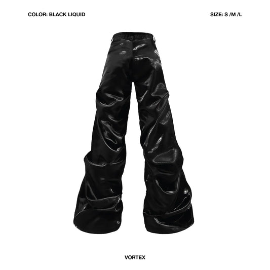 【NUMB ATELIER】VORTEX PANTS - BLACK LIQUID
