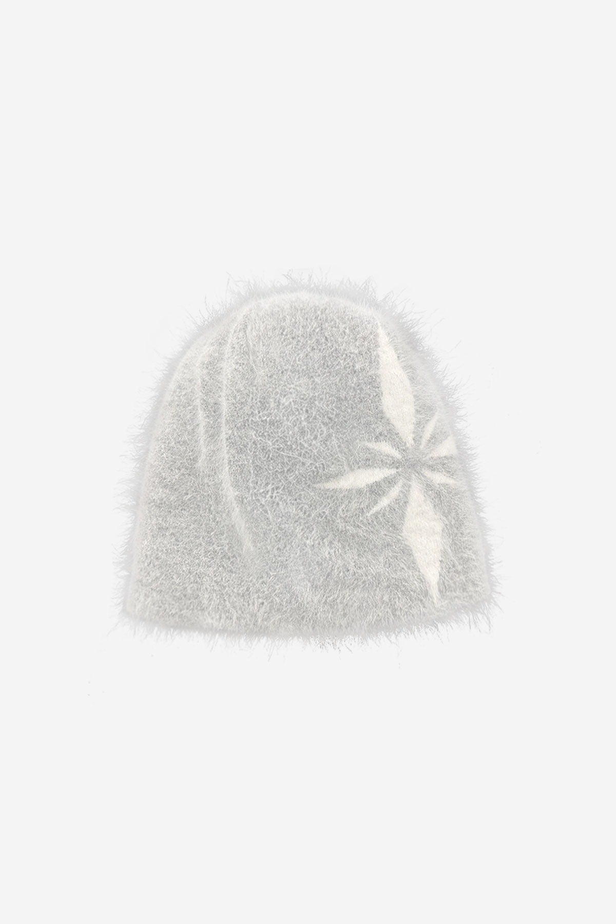 【BLR BLUER】SNOWFLAKES LOGO ANGORA BEANIE GREY
