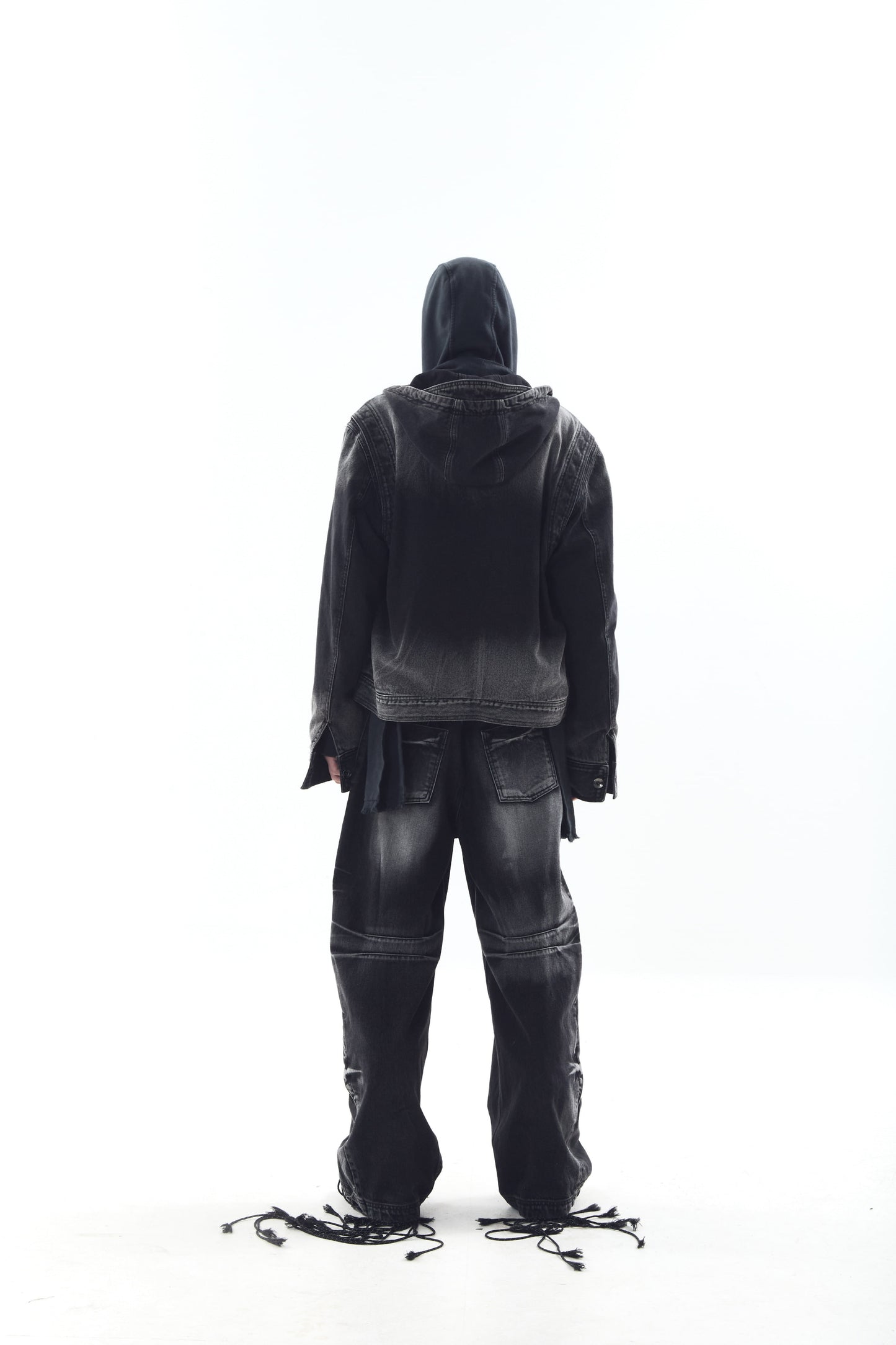 【BLR BLUER】Curved Tanker Washed Denim Pants